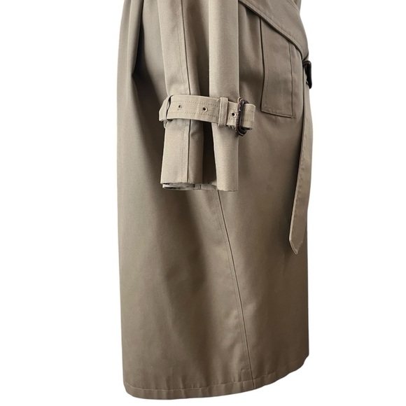 Vintage Nordstrom Mens Size 40R Khaki Tan Classic City Long Belted Trench Unisex - Picture 6 of 14